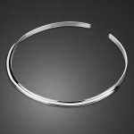 New 925 sterling silver collar female style simple style glossy silver collar open design not sensitive charm jewelry best gift