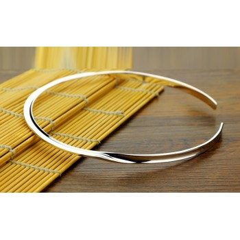 New 925 sterling silver collar female style simple style glossy silver collar open design not sensitive charm jewelry best gift