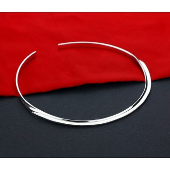 New 925 sterling silver collar female style simple style glossy silver collar open design not sensitive charm jewelry best gift