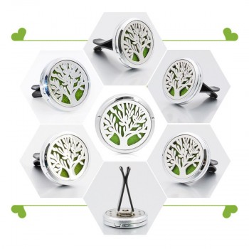 Tree of Life Unicorn Sea Horse 30mm Car Diffuser Locket Vent Clip Essential Oil Aromatherapy Diffuser Perfume Locket 10pcs Pads