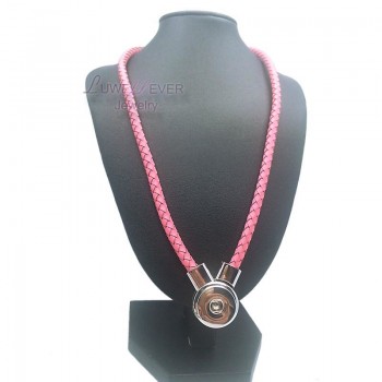 PU Original leather New Genuine Leather diy Snap Button Charm Magnetic Clasp Pendant Necklace For women men Fit 18mm button