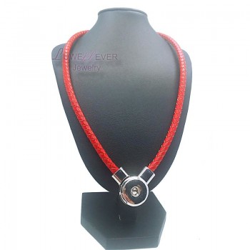 PU Original leather New Genuine Leather diy Snap Button Charm Magnetic Clasp Pendant Necklace For women men Fit 18mm button