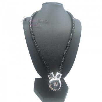 PU Original leather New Genuine Leather diy Snap Button Charm Magnetic Clasp Pendant Necklace For women men Fit 18mm button