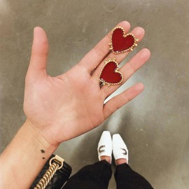 Bls-miracle Bohemian Red Heart-shaped Drop Earrings For Women Gold Punk Dangle Earring Brincos Statement Jewelry Party Gift New