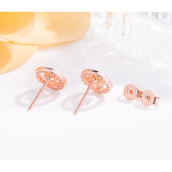 New fashion Tai Chi Stud earrings Women amp; girls 100% 925 sterling silver personality jewelry Rose gold simple mini earrings gift