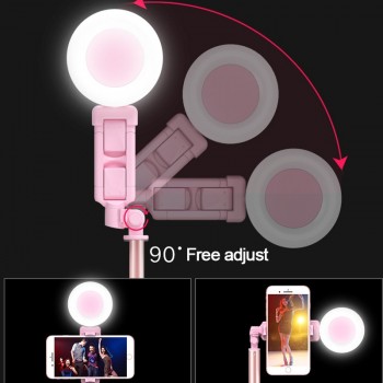 1.7m Extendable live Tripod Selfie Stick LED Ring light Stand 4 in 1 With Monopod Phone Mount for iPhone X 8 Android SmartPhone