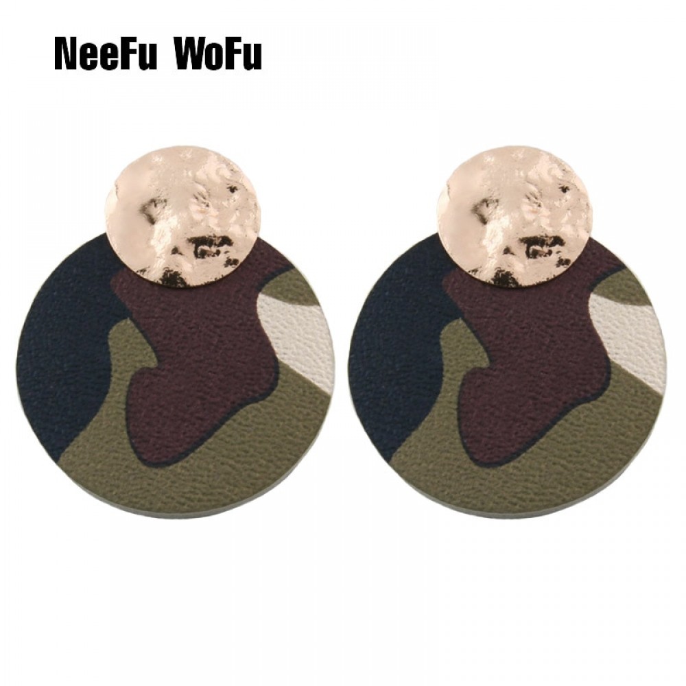 NeeFu WoFu Flash Leather Earring Water Drop Big Earrings Alloy Copper Large Long Woman Brinco Ear Oorbellen Christmas