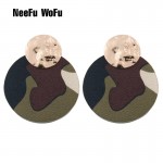 NeeFu WoFu Flash Leather Earring Water Drop Big Earrings Alloy Copper Large Long Woman Brinco Ear Oorbellen Christmas