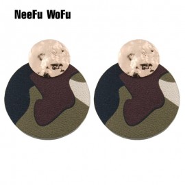 NeeFu WoFu Flash Leather Earring Water Drop Big Earrings Alloy Copper Large Long Woman Brinco Ear Oorbellen Christmas