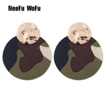 NeeFu WoFu Flash Leather Earring Water Drop Big Earrings Alloy Copper Large Long Woman Brinco Ear Oorbellen Christmas