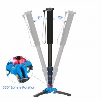 Ulanzi Professional Aluminium Camera Tripod 65inch 5 Sections Manbily Video Monopod for Canon Nikon DSLR Gopro 6 Action Camera