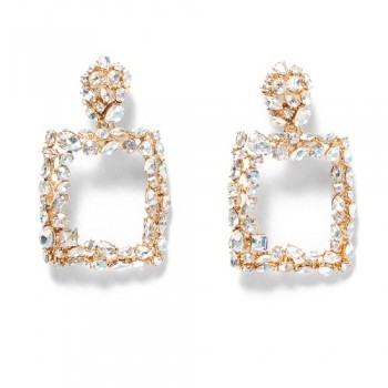 JUJIA statement earrings wholesale women crystal statement  Earrings for women party wholesale good quality ZA earrings