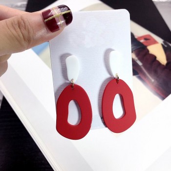 Geometric Statement Acrylic Drop Dangle Earrings For Women Long Design Korean Earrings 2019 New Jewelry Party Accessories Purple