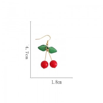 hot red Cherry earrings eardrop Sweet fruit fresh cherry eardrop female fashion youth beautiful girl students earrings for women