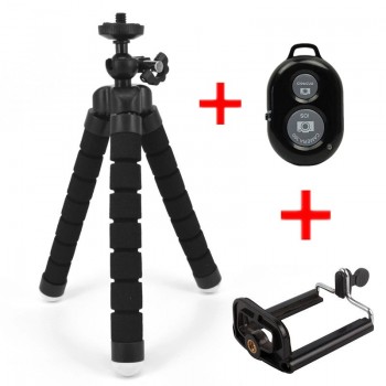 FGHGF Universal Car Mini Flexible Tripod+Bluetooth Remote Shutter For iPhone Mini Portable Selfie phone Stand Clip for redmi 4X
