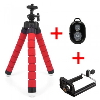 FGHGF Universal Car Mini Flexible Tripod+Bluetooth Remote Shutter For iPhone Mini Portable Selfie phone Stand Clip for redmi 4X