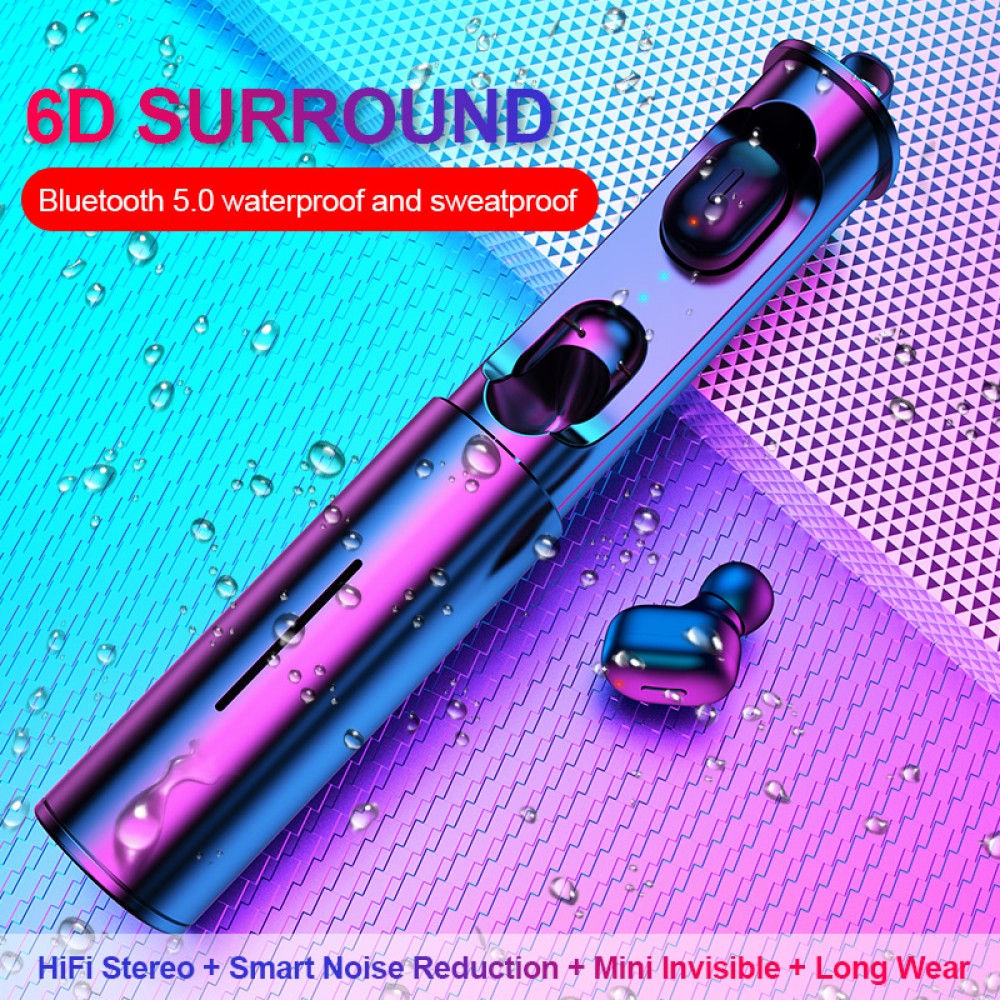 Mini T1 TWS V5.0 Bluetooth Earphone 3D True Wireless Stereo Earbuds With Mic Portable HiFi Deep Bass Sound Cordless Dual Headset