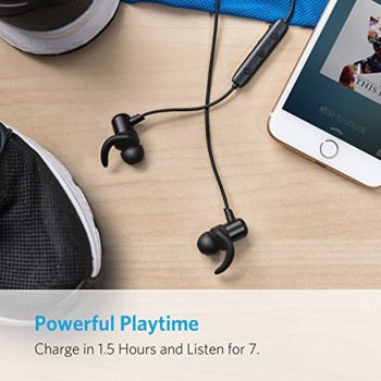 Anker SoundBuds Slim Wireless Headphones, Lightweight Bluetooth 4.1 Earbuds IPX4 Water Resistant Sport Headset with Mic