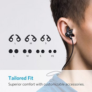 Anker SoundBuds Slim Wireless Headphones, Lightweight Bluetooth 4.1 Earbuds IPX4 Water Resistant Sport Headset with Mic