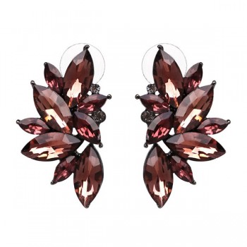 new mixed wholesale trendy vintage prevail design stylish crystal elegant customizedfashion stud Earrings for women fashion 36