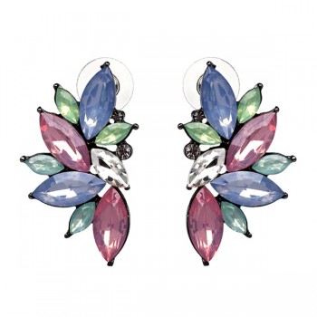 new mixed wholesale trendy vintage prevail design stylish crystal elegant customizedfashion stud Earrings for women fashion 36