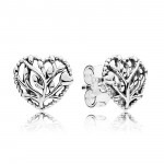 Authentic S925 Sterling Silver Women DIY Jewelry Lady Earrings Girl Birthday Gift Flourishing Hearts Stud Earrings