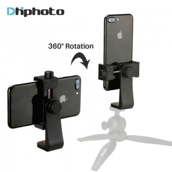 Universal Phone Tripod Mount Adapter Cell Phone Clipper Holder Vertical 360 Tripod Stand for iPhone X 7 8 Plus Samsung S8 S7