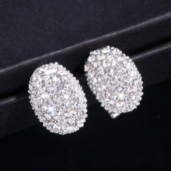 Classic Design Romantic Jewelry 2018 Silver Color AAA Cubic Zirconia Stone Stud Earrings For Women Elegant Wedding Jewelry WX023