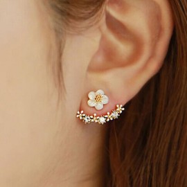 TZ#50 1Pair Women Fashion Flower Crystal Ear Stud Earrings Earring  Jewelry Gift Free Shipping