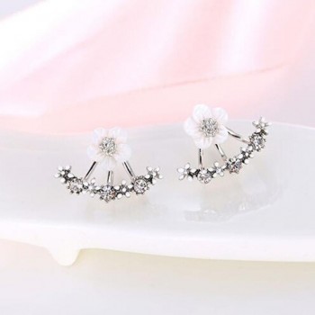 TZ#50 1Pair Women Fashion Flower Crystal Ear Stud Earrings Earring  Jewelry Gift Free Shipping