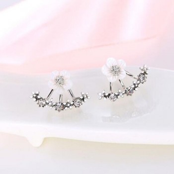 TZ#50 1Pair Women Fashion Flower Crystal Ear Stud Earrings Earring  Jewelry Gift Free Shipping