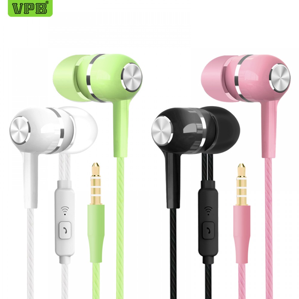 VPB S12 Sport Earphone wholesale Wired Super Bass 3.5mm Crack Colorful Headset Earbud with Microphone Hands Free for Samsung