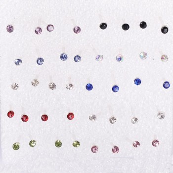 Fashion 40pcs 20 Pair Lovely Women Bling Rhinestone Cross Moon Allergy Free Pin Ear Studs Earrings Small Stud Earrings Set