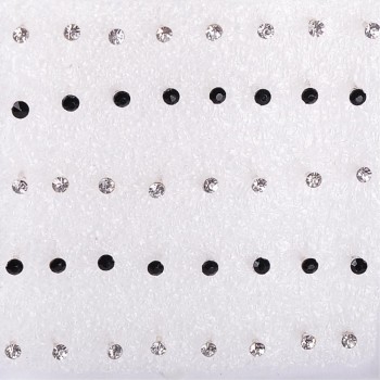 Fashion 40pcs 20 Pair Lovely Women Bling Rhinestone Cross Moon Allergy Free Pin Ear Studs Earrings Small Stud Earrings Set
