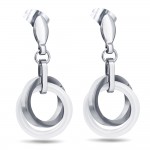 Fashion New Design Women Ceramic Earring Double Round Circle Elegant Stud Earrings women Brincos Wedding Gift