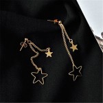 Fine jewelry woman stud earring lovely fashion stars long earrings Young girl stud earrings Simple metal golden star earrings