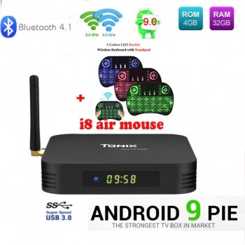 Tanix TX6 TV Box android 9 Allwinner H6 4GB DDR3 32GB/64GB EMMC 2.4GHz 5GHz WiFi BT4.1 Support 4K H.265 Bluetooth 4.0 WIFI