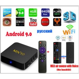 MX 10 TV BOX Android  9.0 mx10 4GB DDR4 32GB/64GB RK3328 Quad Core KD18.0 4K 2.4GHz WIFI USB 3.0