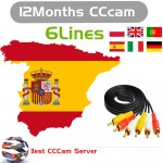 1 Year CCcams for Satellite Receiver 6 Clines Europe FULL HD DVB-S2 Server Support Spain Italy German Cccams via USB dongle
