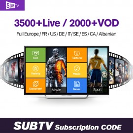 Europe QHDTV IUDTV SUBTV 1 year IPTV Subscription Code 3500 Channels Germany French Spanish Italy Arabic IPTV Smart Media Player
