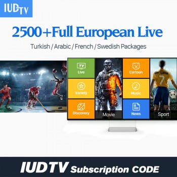 Europe QHDTV IUDTV SUBTV 1 year IPTV Subscription Code 3500 Channels Germany French Spanish Italy Arabic IPTV Smart Media Player