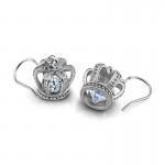Fashion noble crown pendant Earring 100% Real 925 Sterling Silver Jewelry High Quality AAA Zircon Double Earrings For Women