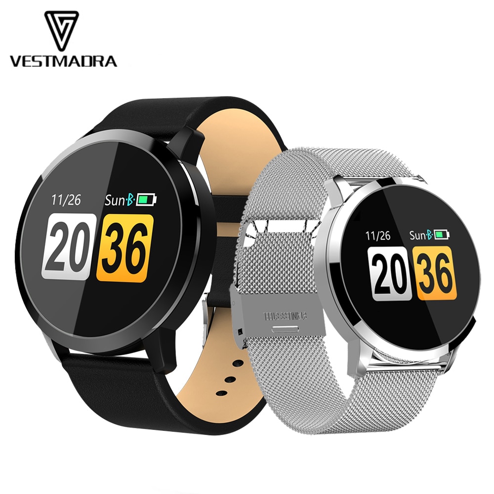 VESTMADRA Q8 OLED Color Screen Smart Watch Fashion Electronic Men Women Waterproof Heart Rate Monitor Fitness Tracker Smartwatch