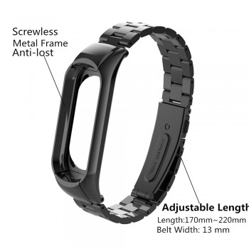 mi band 3 replacement Metal Strap wrist strap Stainless Steel Bracelet Wristbands MiBand 3 strap for Xiaomi mi band 3