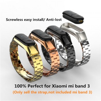 mi band 3 replacement Metal Strap wrist strap Stainless Steel Bracelet Wristbands MiBand 3 strap for Xiaomi mi band 3
