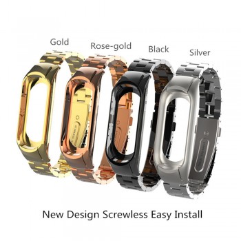 mi band 3 replacement Metal Strap wrist strap Stainless Steel Bracelet Wristbands MiBand 3 strap for Xiaomi mi band 3