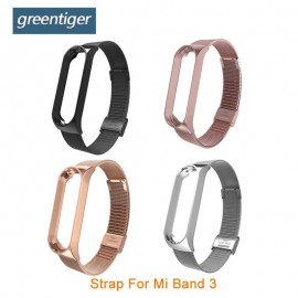 New Greentiger Steel Strap For Xiaomi Smart Bracelet stainless steel replacement Strap For Mi band 3  Xiaomi Smart Wristband