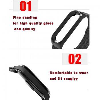 New Greentiger Steel Strap For Xiaomi Smart Bracelet stainless steel replacement Strap For Mi band 3  Xiaomi Smart Wristband