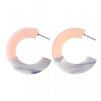 VIVILADY Trendy 4cm Round Circle Hoop Earrings Women C Style Candy Leopard Acrylic Acetic Acid Boho Brincos Bijoux Jewelry Gifts