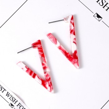 VIVILADY Fashion Geometric Triangle Hoop Earrings Women Candy Acrylic Acetic Acid Brincos Boho Summer Bijoux Jewelry Party Gifts